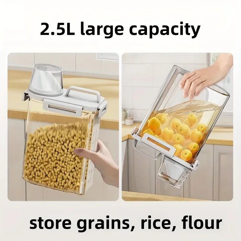 Two And Half Litres Food Grade Grain Storage Container Sealed Rice Bucket Pantry