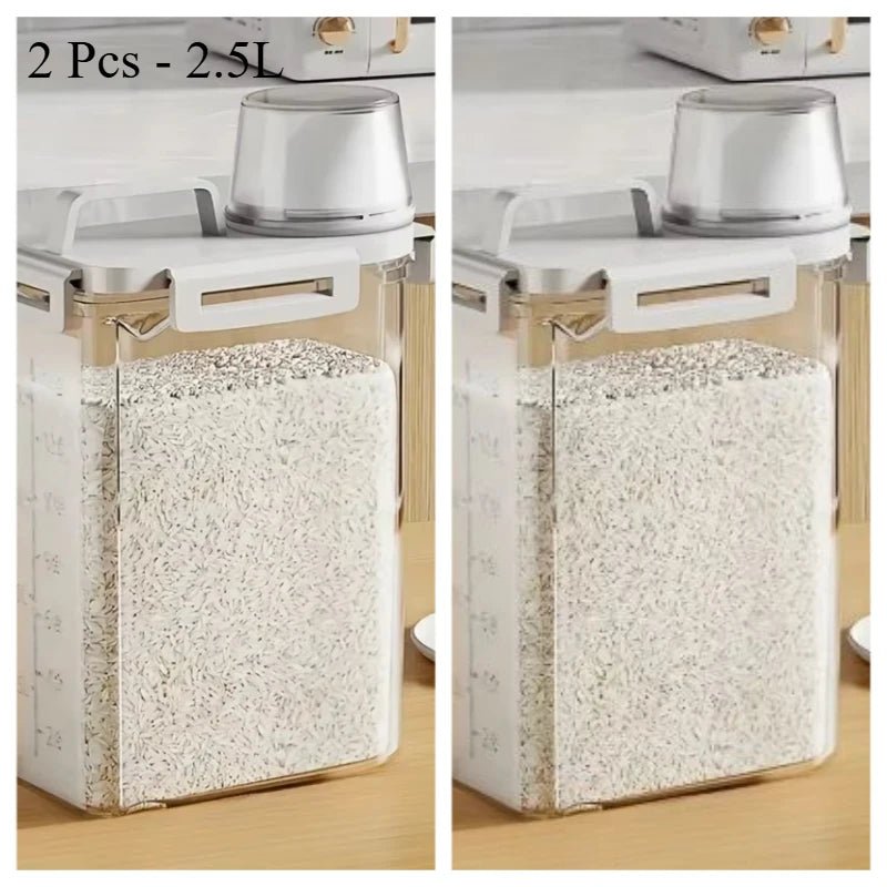 Two And Half Litres Food Grade Grain Storage Container Sealed Rice Bucket Pantry