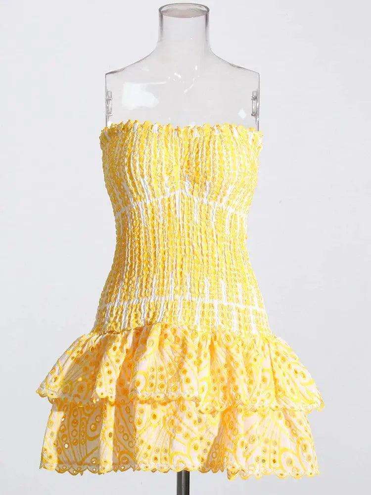 TwoTwinStyle Off Shoulder Cutout Dress For Summer Fashion