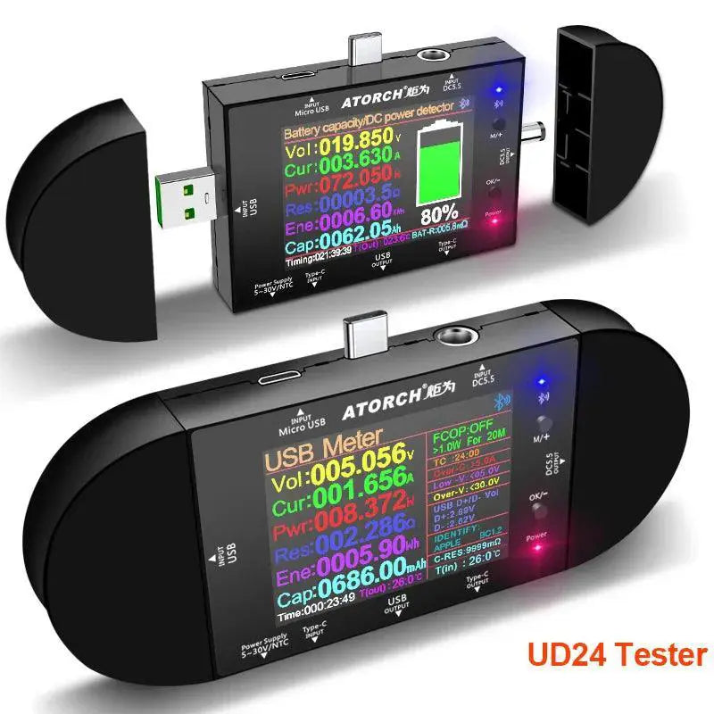 UD24 2.4 Inch USB Tester DC5.5 Type C Digital Voltmeter