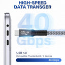 UGOURD USB4 Thunderbolt Fast Charging Data Transfer Cable High-Speed 8K Video