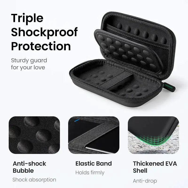 Ugreen Hard Drive Case Shockproof Portable Storage Bag