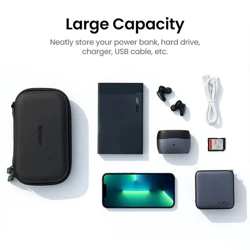 Ugreen Hard Drive Case Shockproof Portable Storage Bag