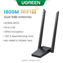 UGREEN WiFi Adapter AX900 AX1800 AC1300 Dual-Band USB-A Dongle - WiFi 6/5 Speeds