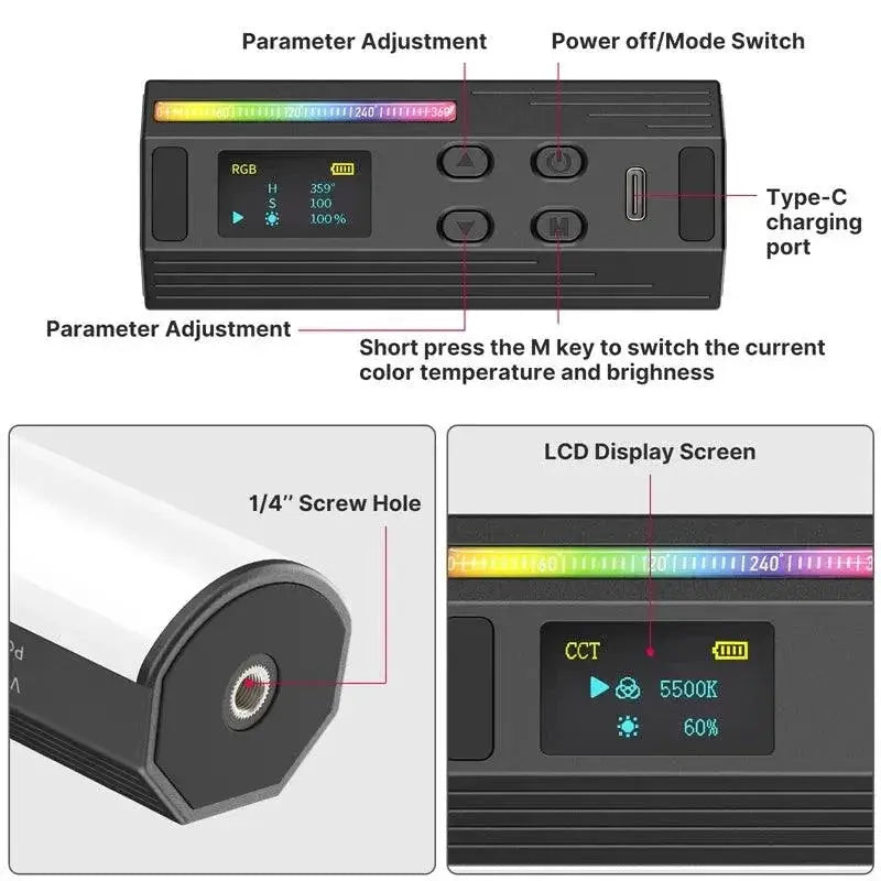 Ulanzi I Light RGB LED Wand Stick Portable Lighting