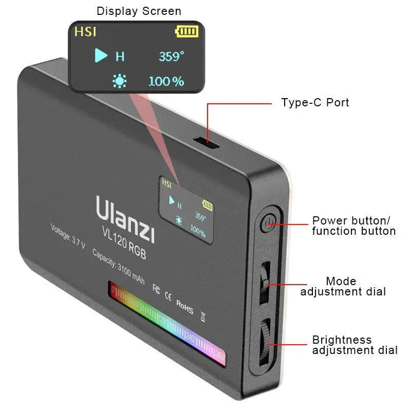 Ulanzi VL120 RGB LED Camera Light Versatile Pro Lighting