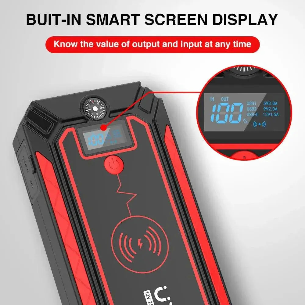 Ultimate 2500A Car Jump Starter With Wireless Charging