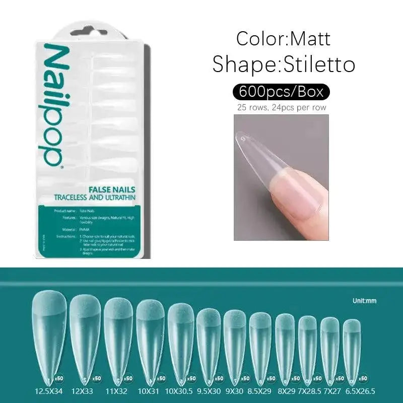 Beginner Acrylic Nail Kit Pro Finish — Clear M-Stiletto 600