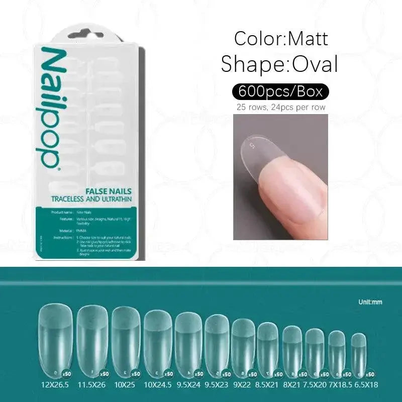 Beginner Acrylic Nail Kit Pro Finish — Clear M-Oval 600