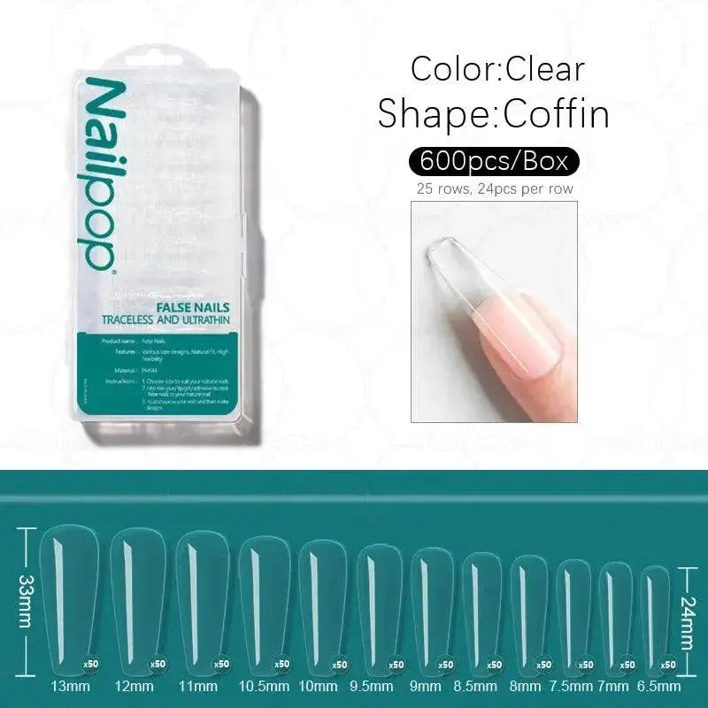 Beginner Acrylic Nail Kit Pro Finish — Clear XS-Oval 600