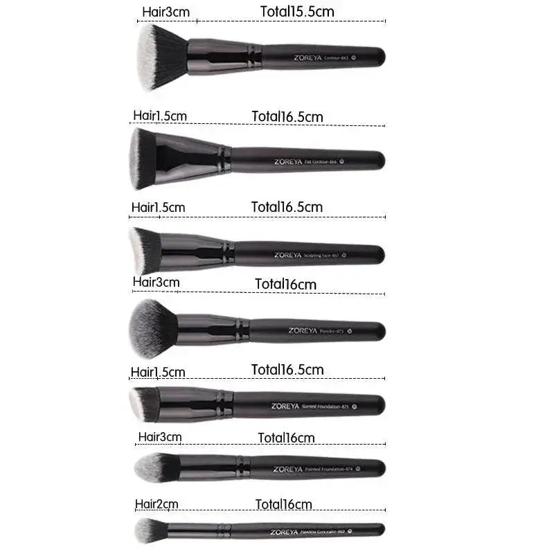 Ultimate Black Beauty 7 Brush Set For Flawless Makeup Finish