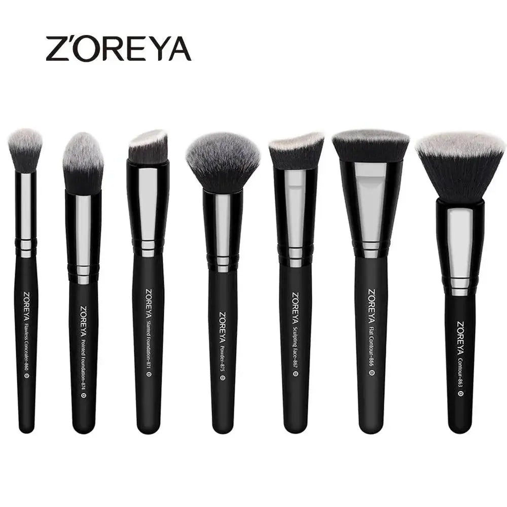 Ultimate Black Beauty 7 Brush Set For Flawless Makeup Finish
