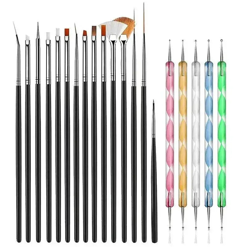 Nail Art Brush Set For Creative Designs Kit Pro Edition