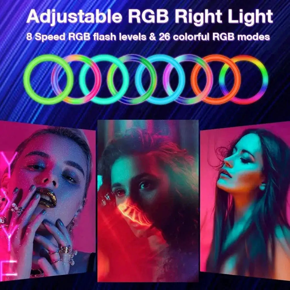 Portable RGB Ring Light Kit for Smartphone Photography