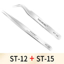 Ultimate Precision Stainless Steel Eyelash Tweezers Set