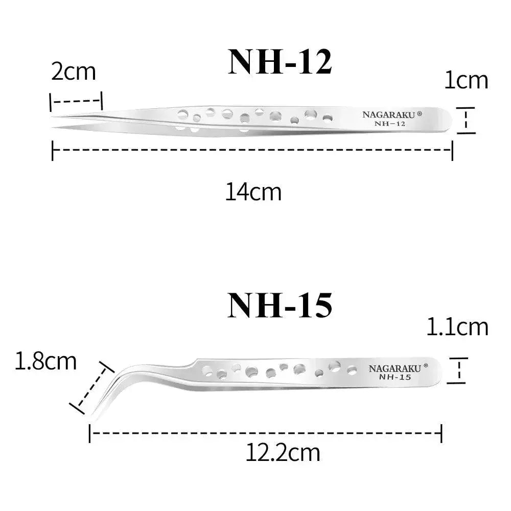 Ultimate Precision Stainless Steel Eyelash Tweezers Set