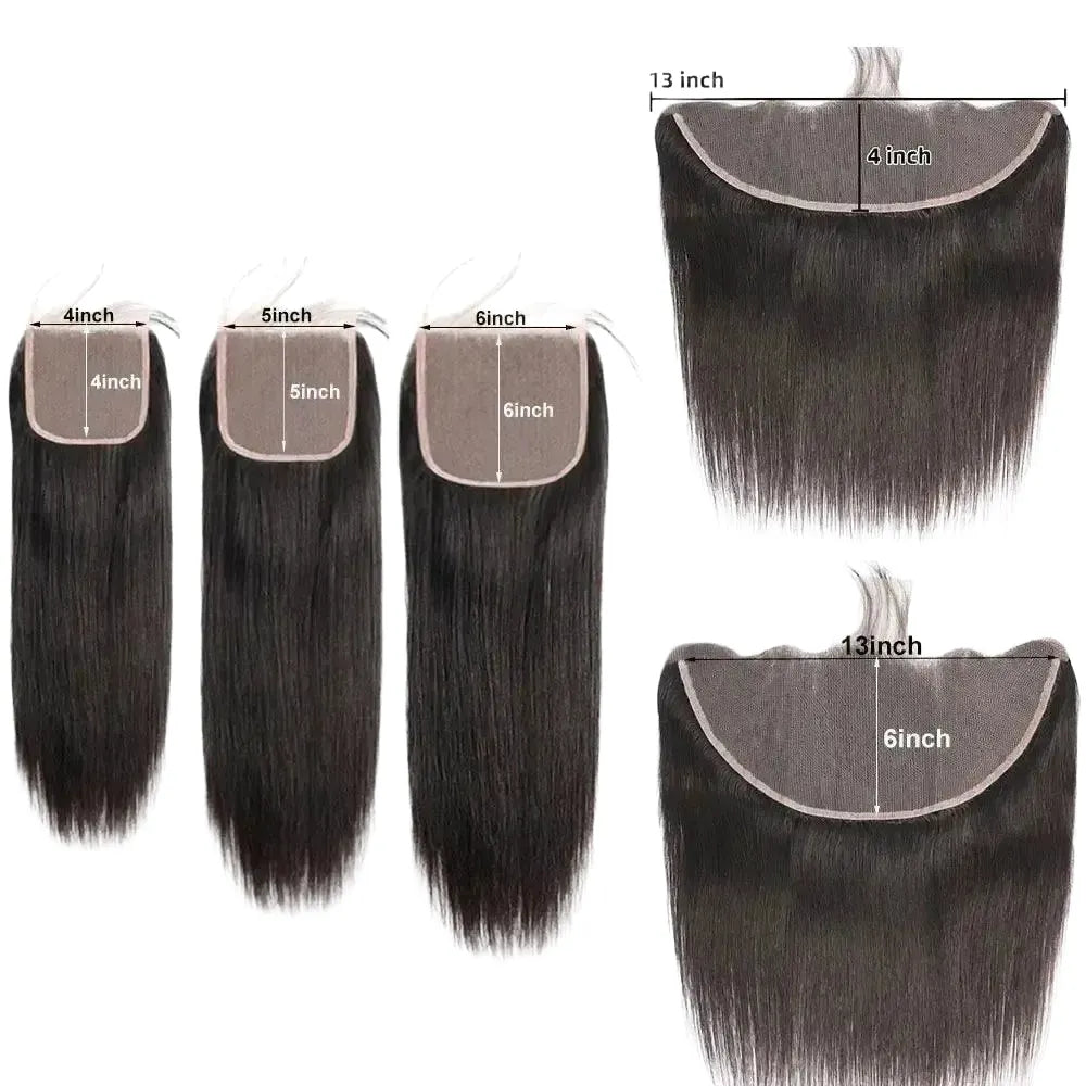 Ultimate Straight Lace Closure Hair Extensions Burmese Remy - 4x4 Lace Closure 16inches Free Part product image