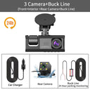 Ultimate Three-Way Vehicle Dash Cam HD Inside Cam Kit
