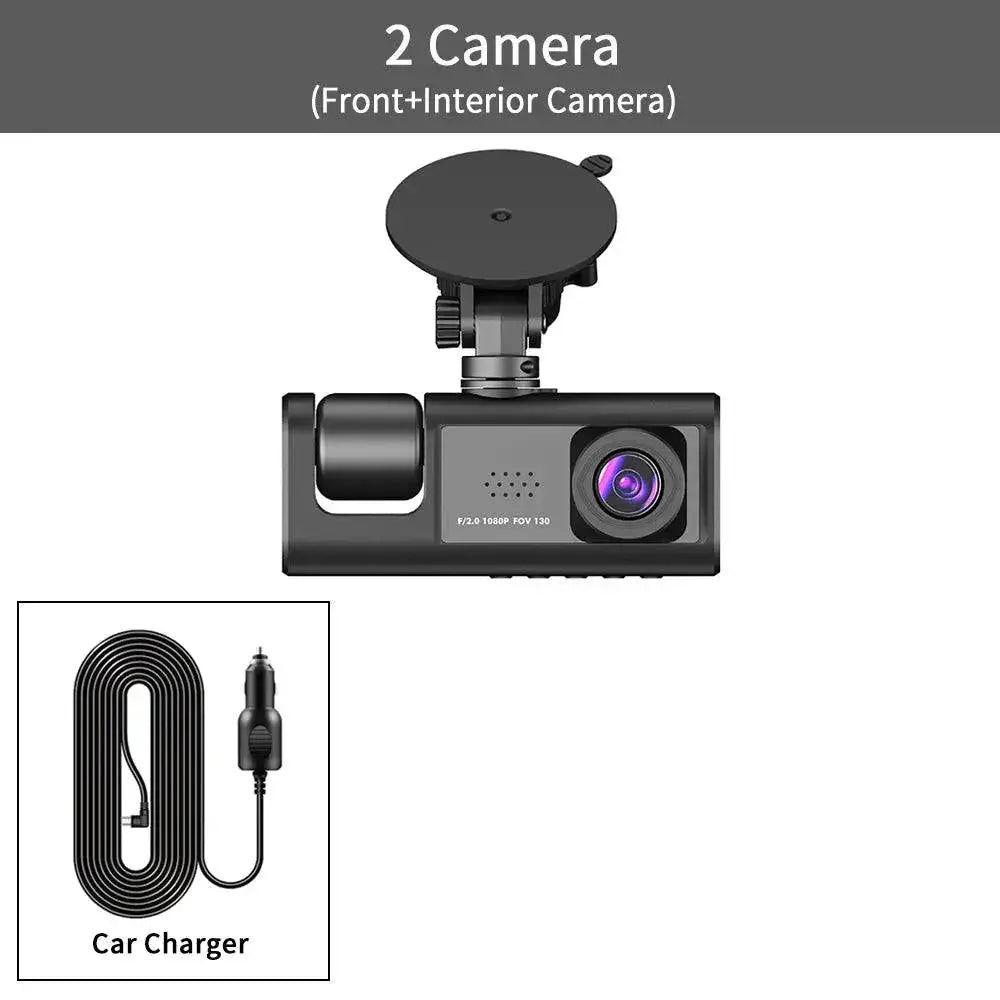 Three Way Vehicle Dash Cam HD Inside Kit Front Rear