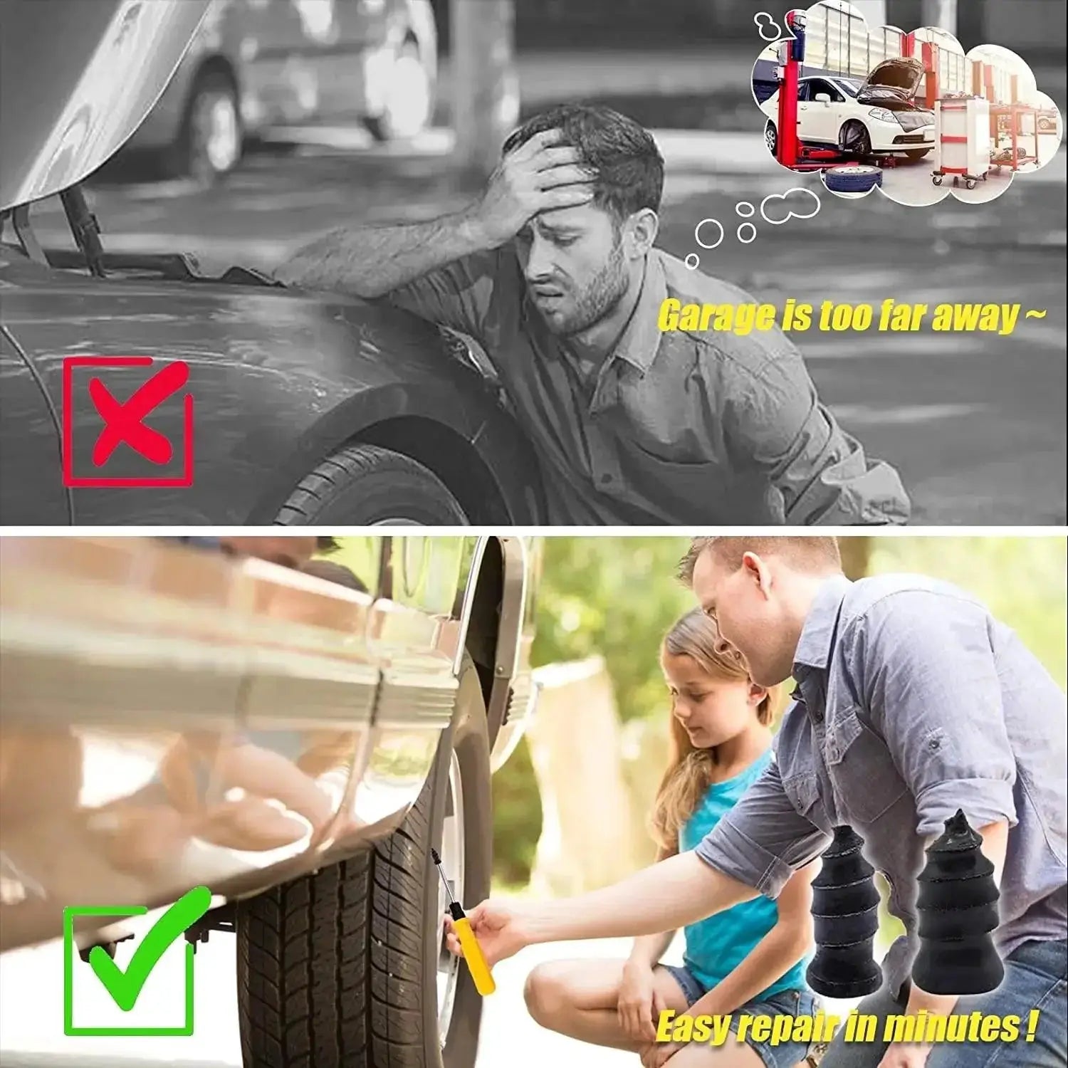 Ultimate Tire Repair Kit Premium Rubber Metal Nails Set