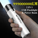 Ultra Bright USB Rechargeable 2 in 1 LED Flashlight Power Bank