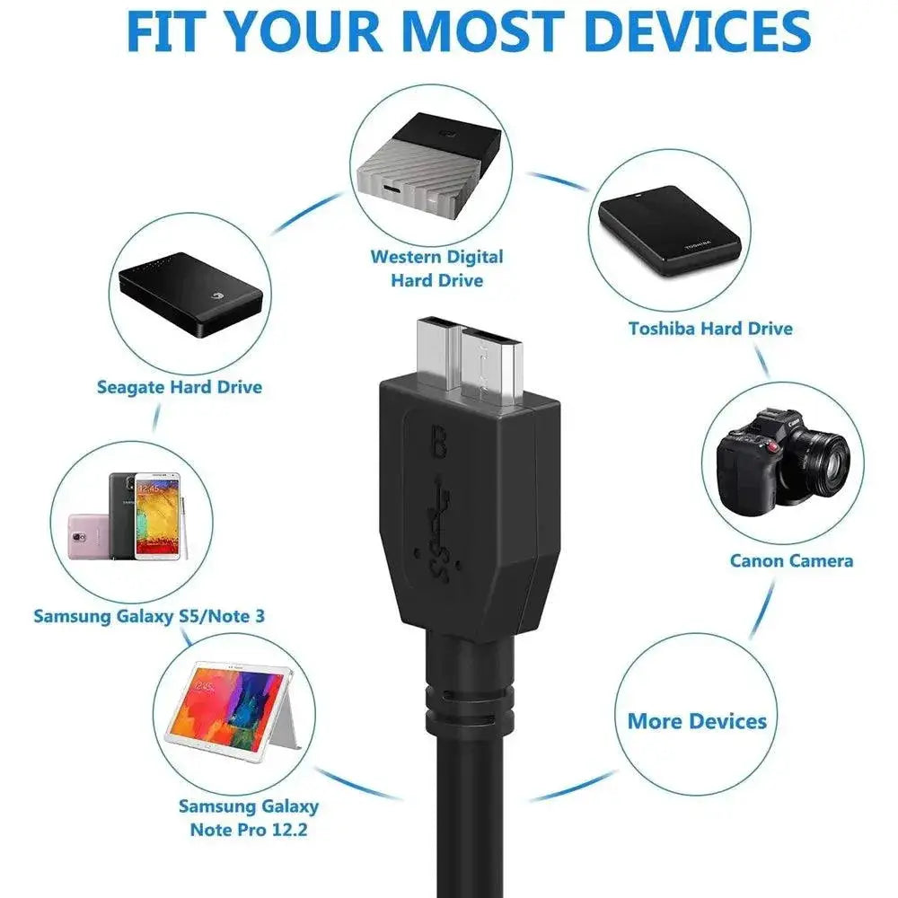 Ultra Fast Micro B USB 3 Cable For External HDD Use