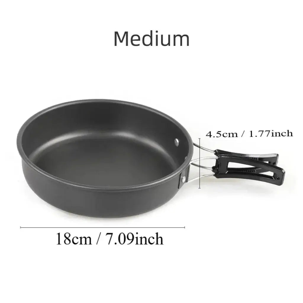 Ultra Light Aluminum Camping Cookware Set Frying Pan Outdoor