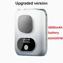 Ultra Slim 6000mAh Waist Fan Clip On Neck Fan LED All Day Cool 5 Speeds