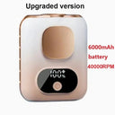 Ultra Slim 6000mAh Waist Fan Clip On Neck Fan LED All Day Cool 5 Speeds