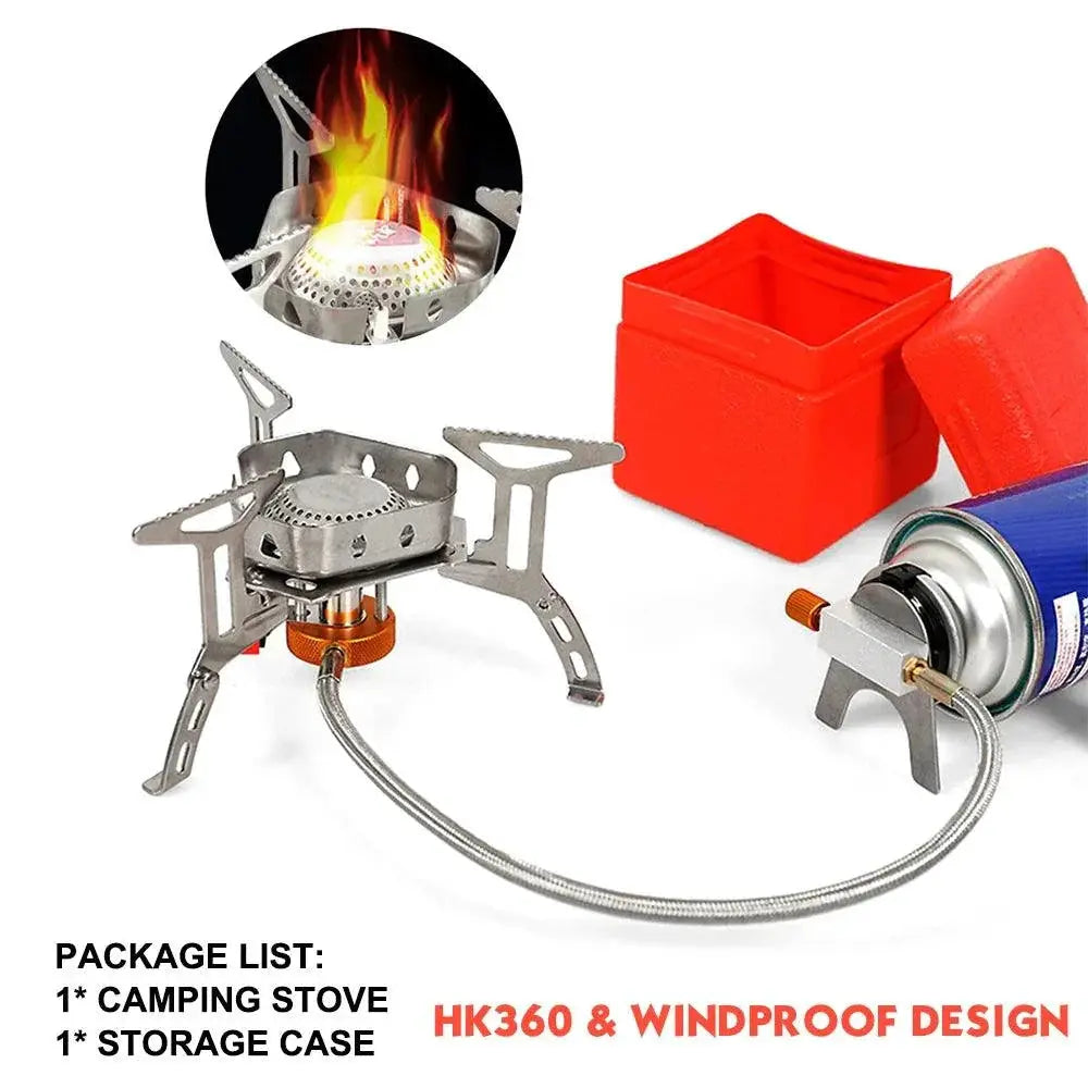 Ultralight 3500W Camping Gas Stove Burner With Windshield