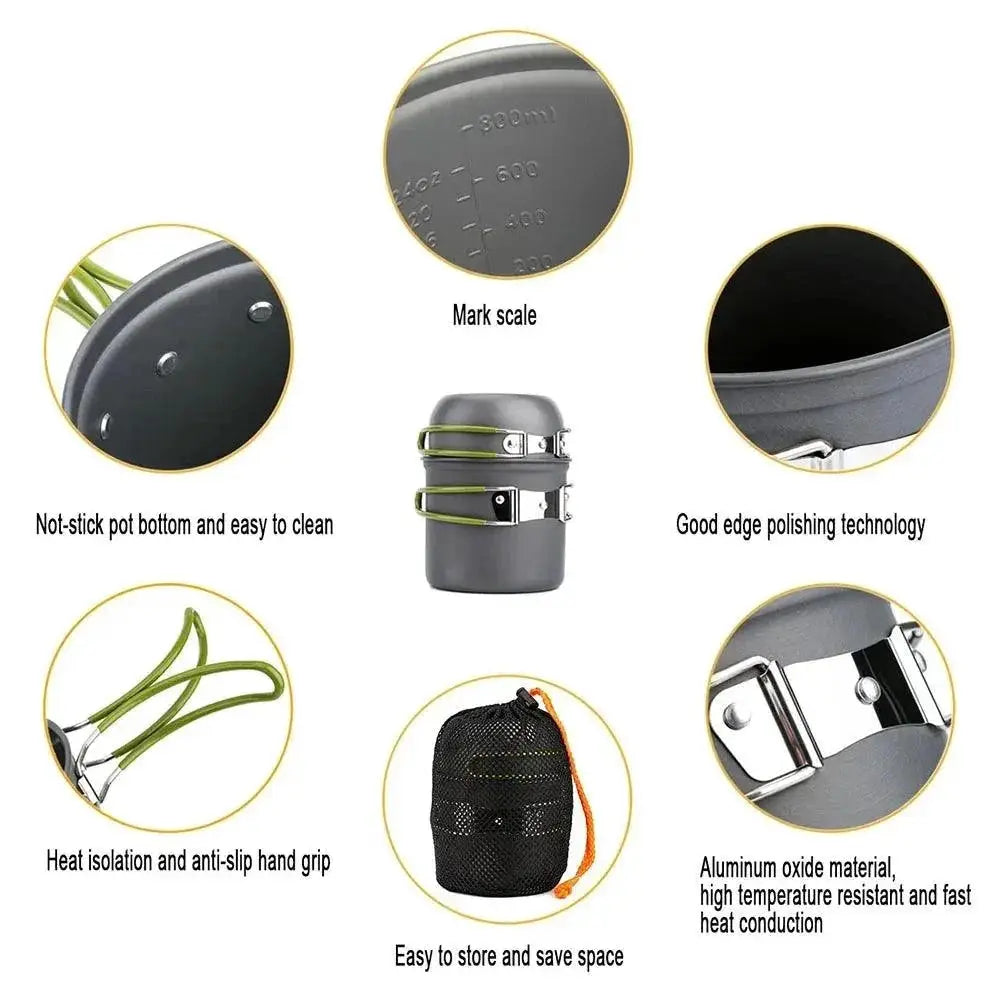 Ultralight Camping Pot Set Outdoor Cooking Kit for Trekking