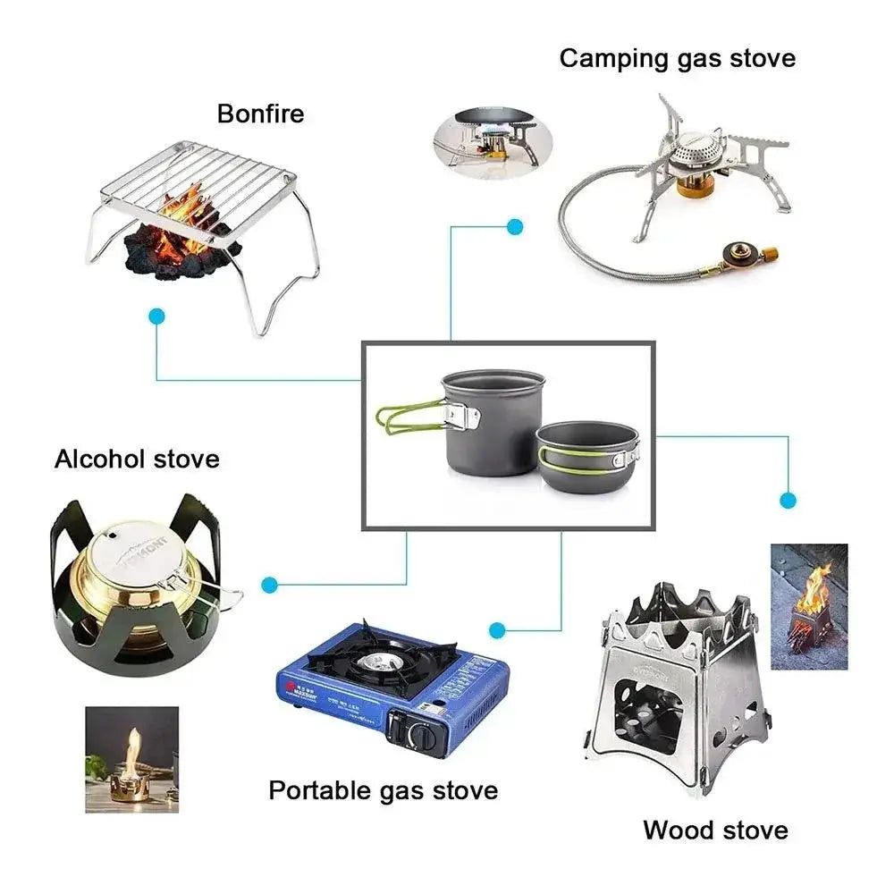 Ultralight Camping Pot Set Outdoor Cooking Kit for Trekking