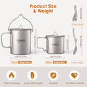 Ultralight Titanium Camping Cookware Set for Backpacking