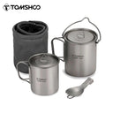Ultralight Titanium Camping Cookware Set for Backpacking