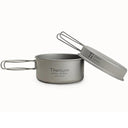 Ultralight Titanium Camping Cookware Set with Folding Handle