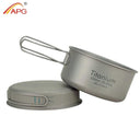 Ultralight Titanium Camping Cookware Set with Folding Handle
