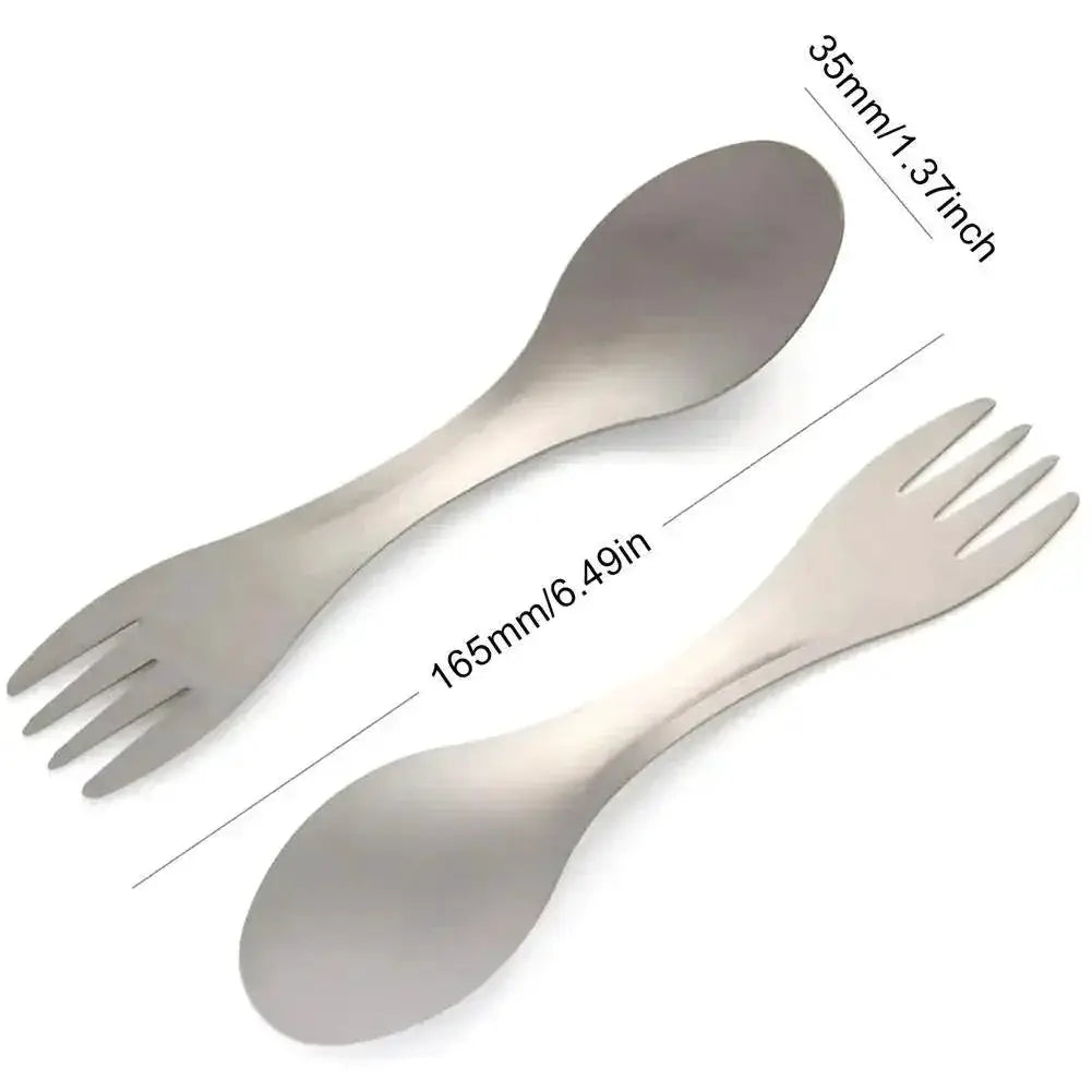 Ultralight Titanium Spork 2 In 1 Spoon And Fork Travel