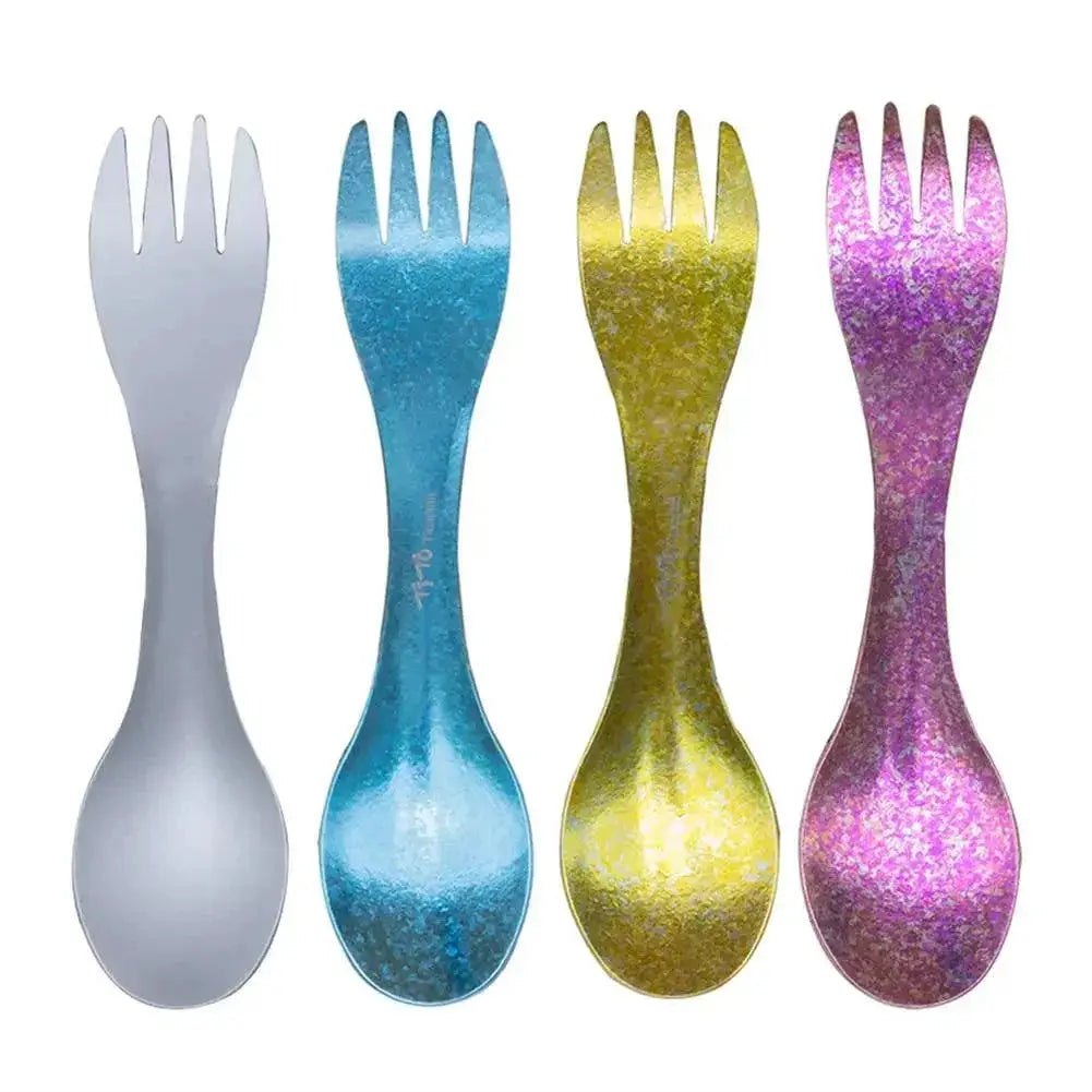 Ultralight Titanium Spork 2 In 1 Spoon And Fork Travel