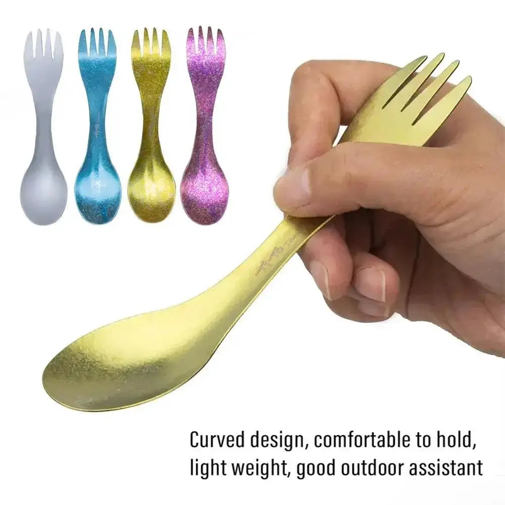 Ultralight Titanium Spork 2 In 1 Spoon And Fork Travel