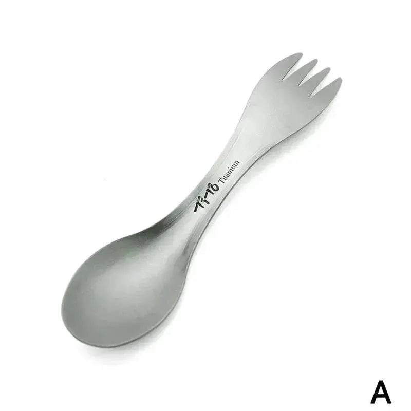Ultralight Titanium Spork 2 In 1 Spoon And Fork Travel