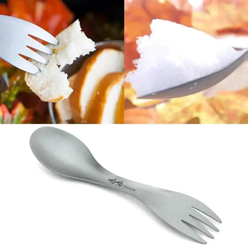 Ultralight Titanium Spork Two In One Spoon And Fork