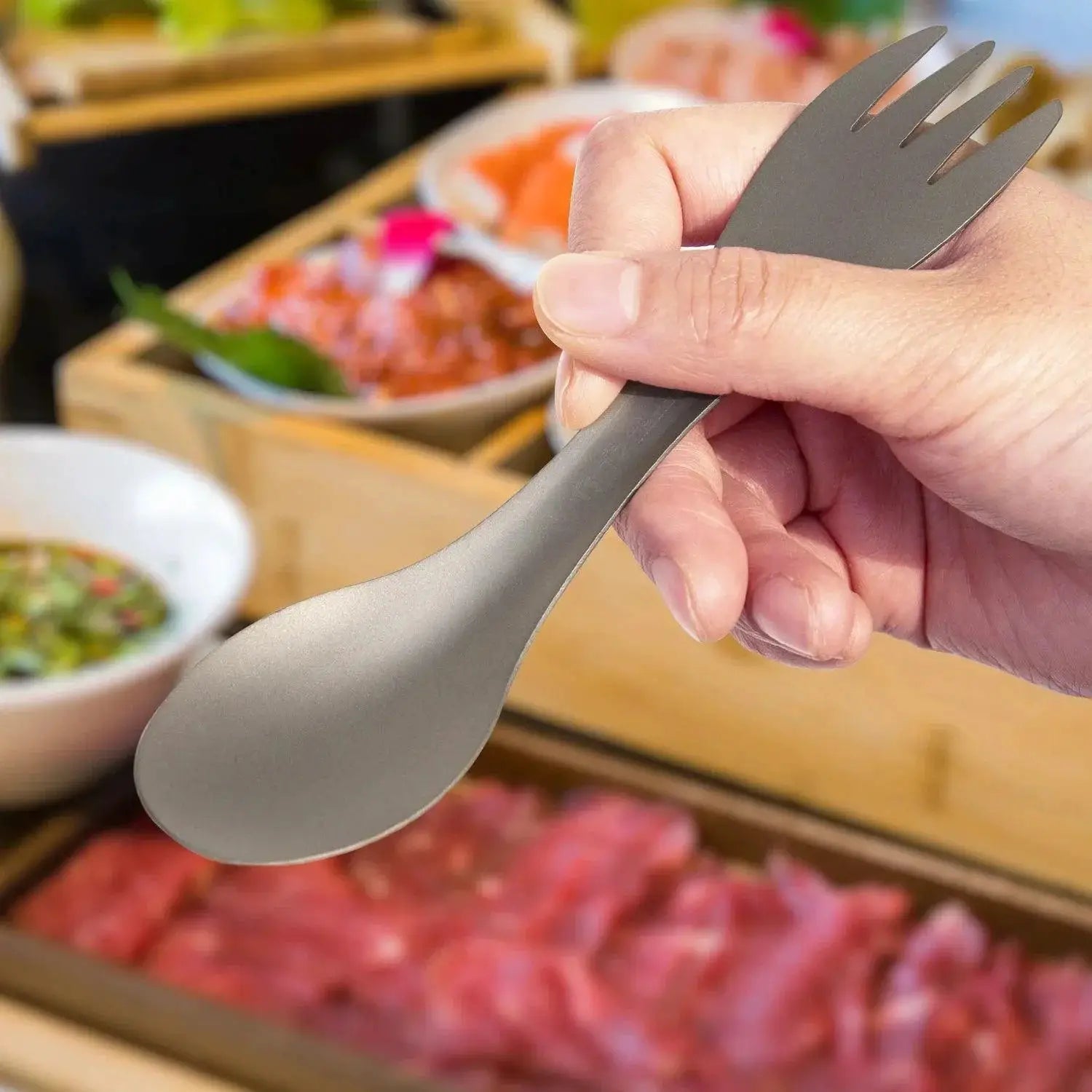 Ultralight Titanium Spork for Camping and Hiking Gear