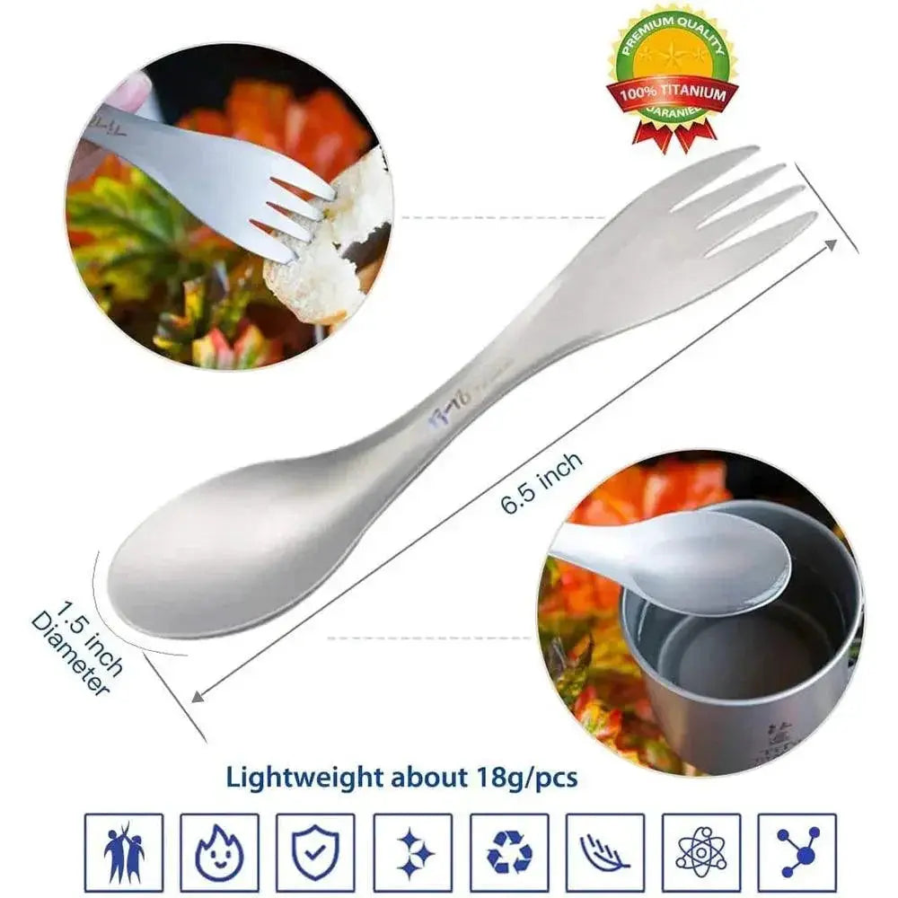 Ultralight Titanium Spork Spoon Eco Friendly Flatware