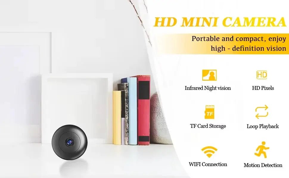 UN6 Ultra Mini 0.9 Inch Camera With Night Vision And Motion Detection For Home
