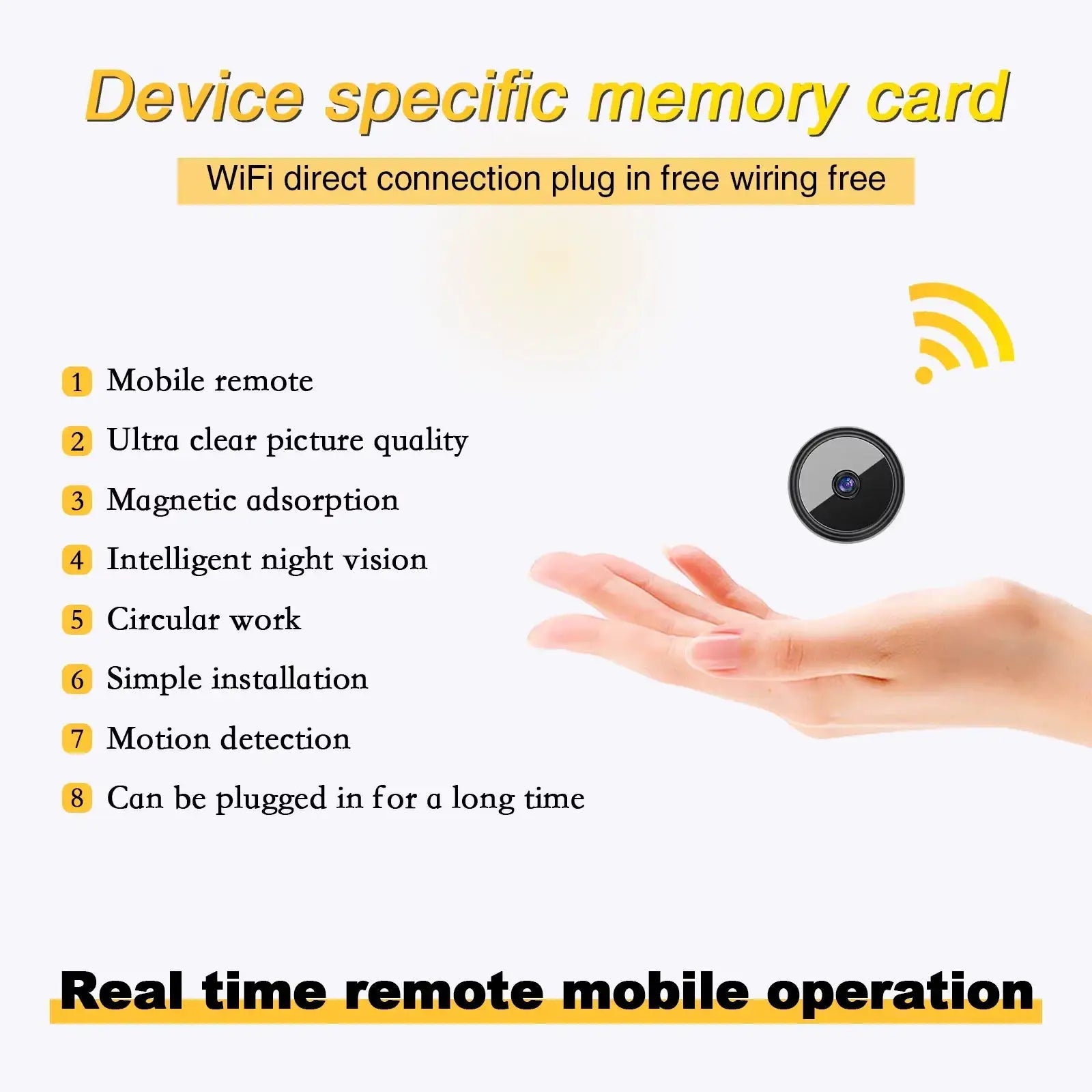 UN6 Ultra Mini 0.9 Inch Camera With Night Vision And Motion Detection For Home
