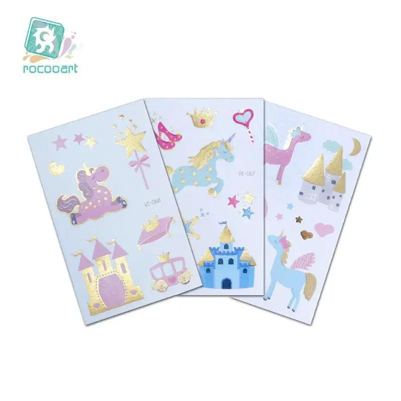 Unicorn Kids Tattoo Sticker Delightful Colorful Design