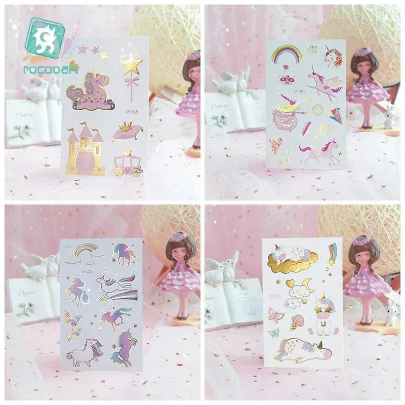 Unicorn Kids Tattoo Sticker Delightful Colorful Design