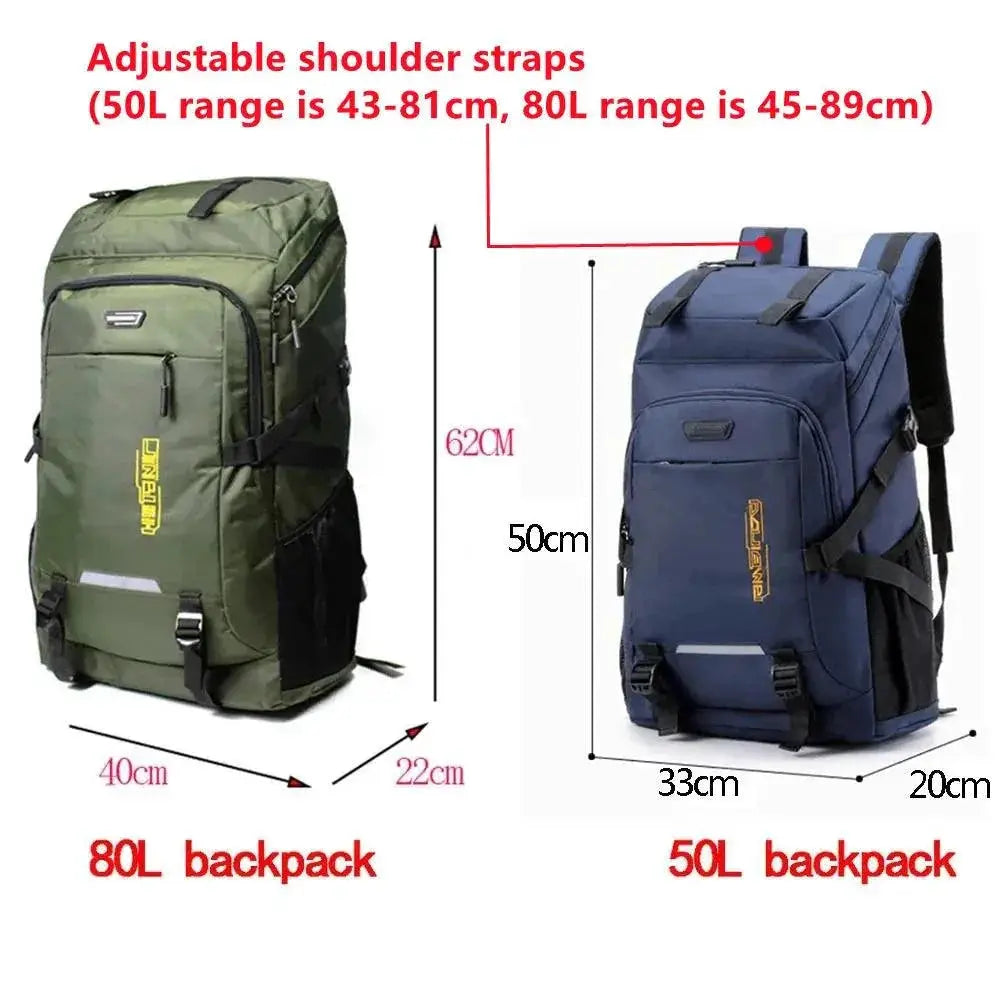 Unisex 50L 80L Hiking Backpack for Travel Camping Gear