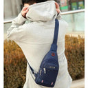 Unisex Canvas Leisure Sports Small Backpack Oxford Cloth Bag