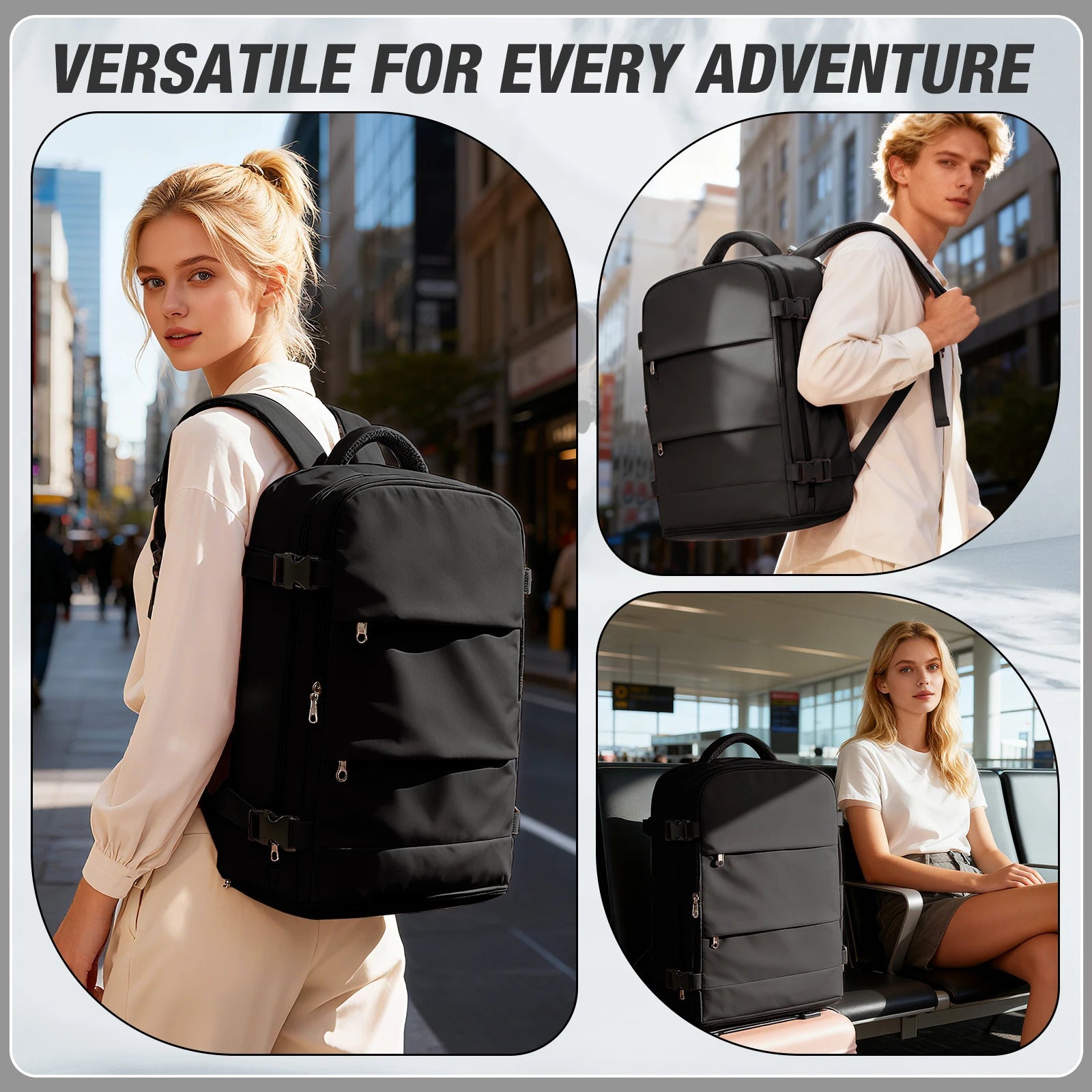Unisex Luggage Backpack 20 To 35L Waterproof Carry On Travel Laptop Backpack Pro